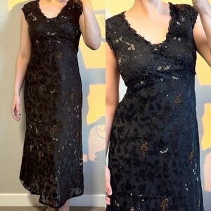Vintage Lori M Long Dress Beaded Maxi